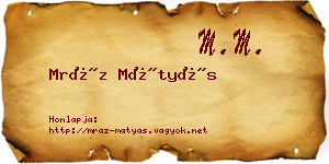 Mráz Mátyás névjegykártya
