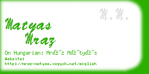 matyas mraz business card